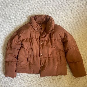 Free People Burnt Orange Weekender Puffer Jacket Medium